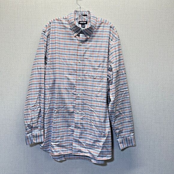 LANDS END Traditional Fit No-Iron Button Down Plaid Shirt X-large 17-17 1/2 - Picture 1 of 8